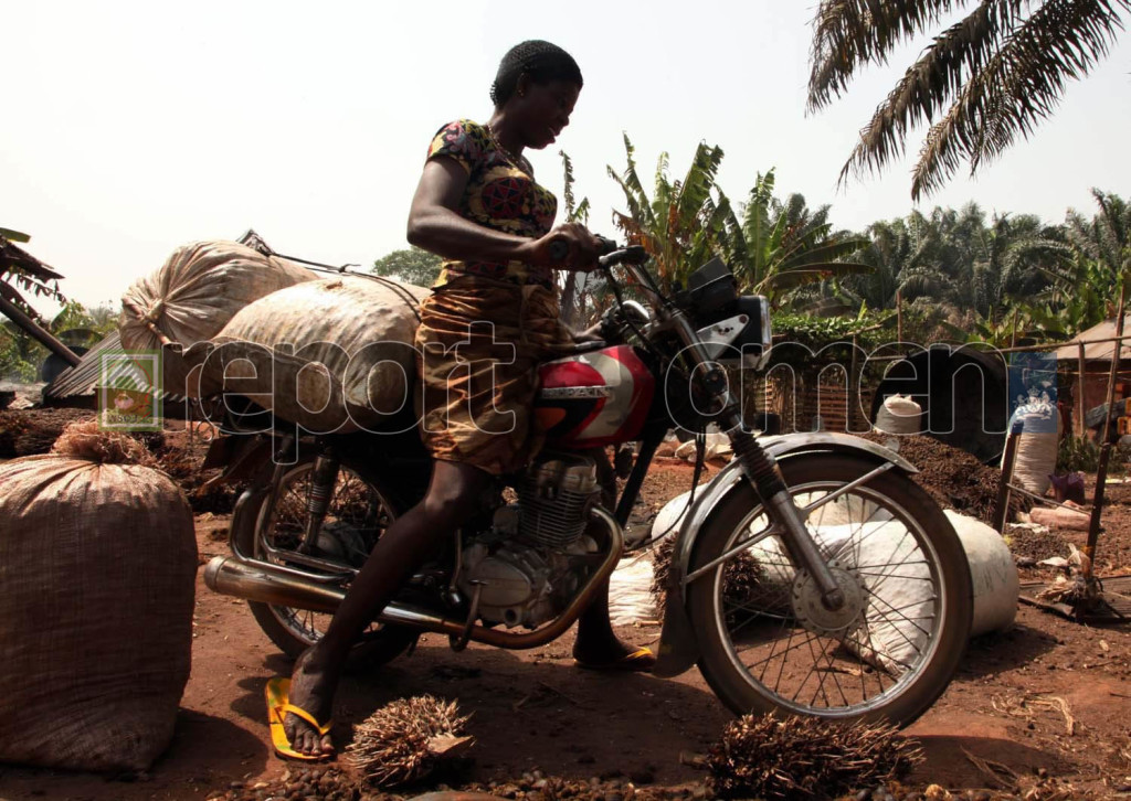 Christiana Onybie, mother of seven, lost her husband to a malaria infection and has been supporting her children through farming and  casual labour jobs in a local oil palm mill. Photo By Emmanuel Osodi