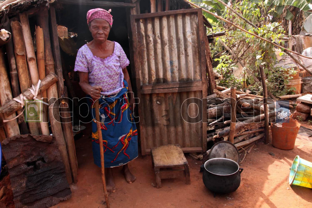 After many years of back-breaking  farm work, Mrs Maria Omebiye, 60, with little or no healthcare delivery system by the governmen, is currently suffering from waist pain and arthritis. Photo By Emmanuel Osodi