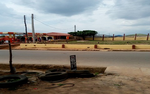 Filling Station sharing a fence with a public primary school in Osogbo Filling Station sharing a fence with a public primary school in Osogbo